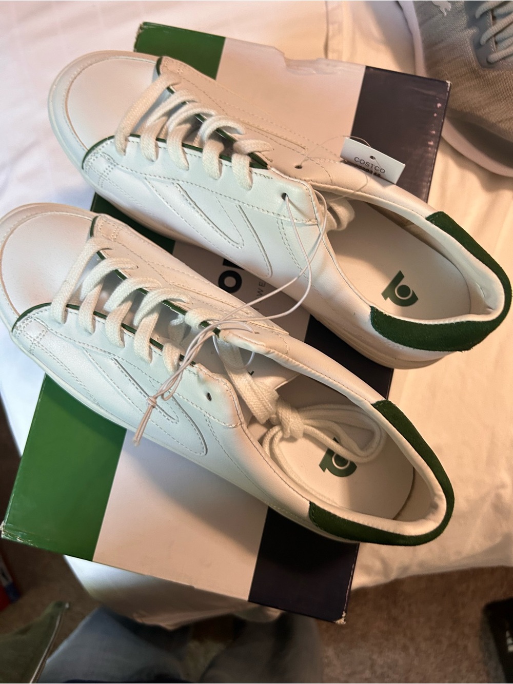 Tretorn White Low-Top Boat Shoes with Green Trim